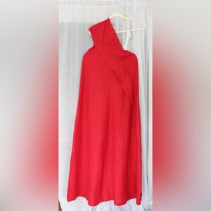 Chic Red One-Shoulder Maxi Dress – Size M